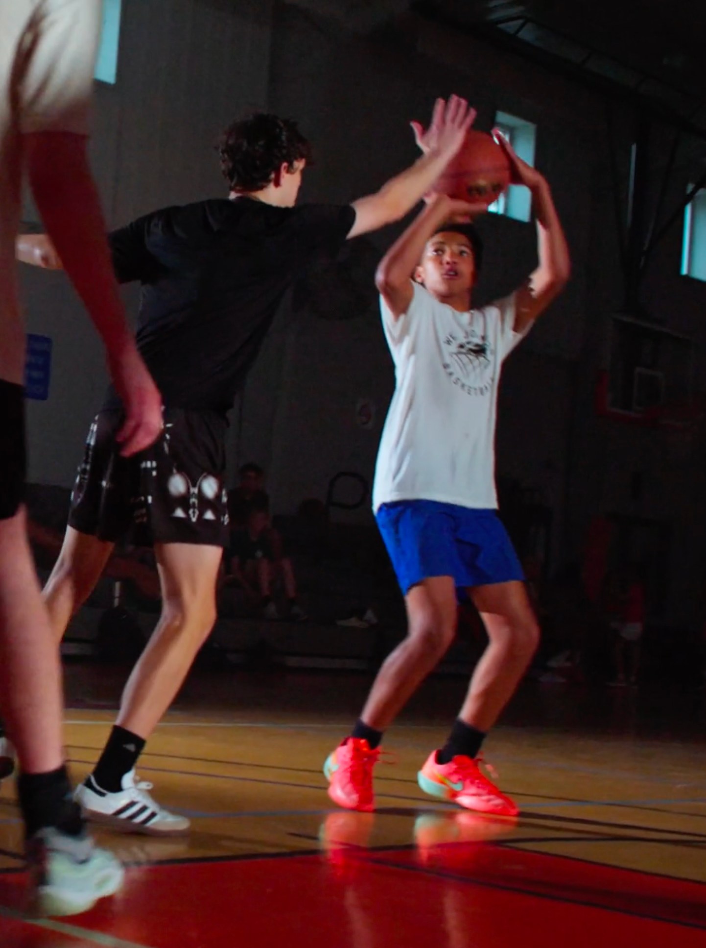 Youth basketball game in a gym